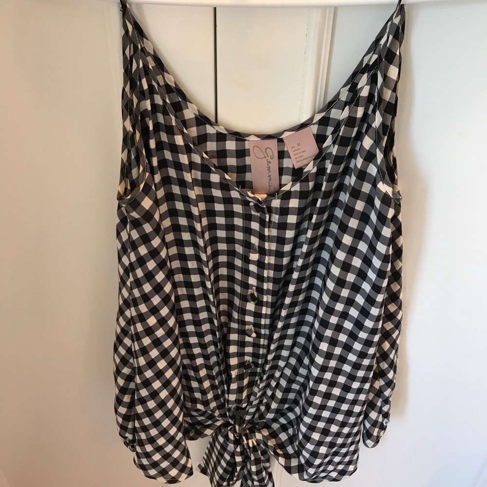 Gemma (Intermix) Plaid printed silk tank!! medium